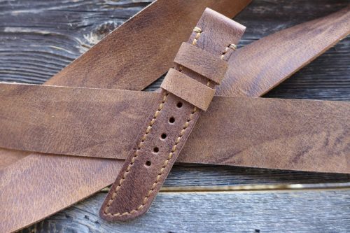 Greenpilot-watchstraps-Leder-Solid-Line-braun-Wasserbueffel-hellbraun