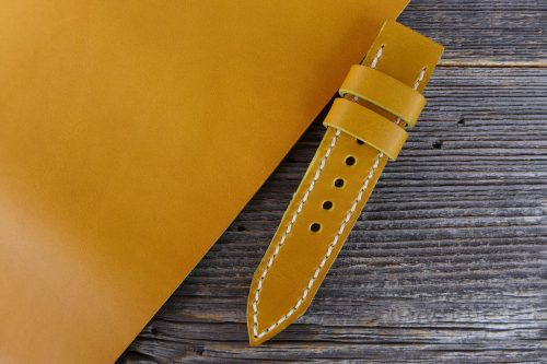 Greenpilot-watchstraps-Leder-Solid-Line-gelb-golden-tan