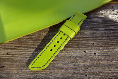 Greenpilot-watchstraps-Leder-Solid-Line-gruen-key-lime-gruen