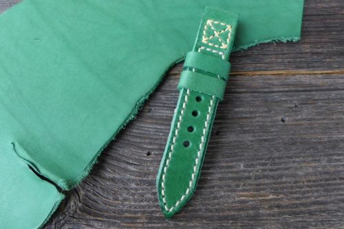 Greenpilot-watchstraps-Leder-Solid-Line-gruen-maigruen