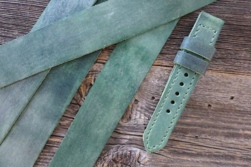 Greenpilot-watchstraps-Leder-Solid-Line-gruen-vintage-gruen