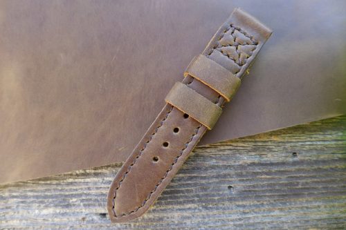 Greenpilot-watchstraps-Leder-Solid-Line-oliv-dunkel-oliv-ocker