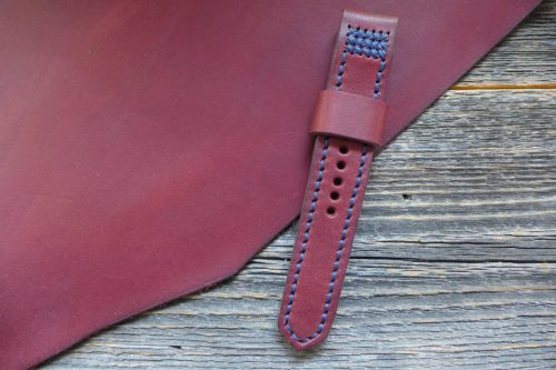 Greenpilot-watchstraps-Leder-Solid-Line-rot-dark-crimson