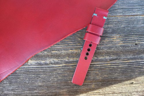 Greenpilot-watchstraps-Leder-Solid-Line-rot-dark-red