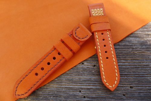 Greenpilot-watchstraps-Leder-Solid-Line-rot-orange-rost