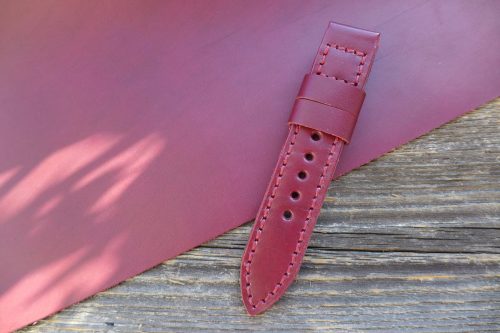 Greenpilot-watchstraps-Leder-Solid-Line-rot-purpur