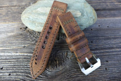 Greenpilot-watchstraps-Leder-burned-and-aged-Wasserbueffel-hellbraun