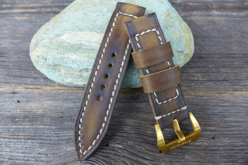 Greenpilot-watchstraps-Leder-burned-and-aged-dunkeloliv-ocker