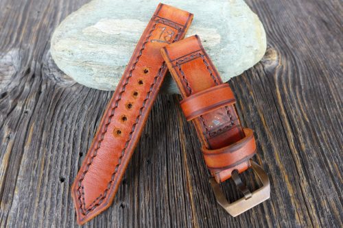 Greenpilot-watchstraps-Leder-burned-and-aged-red-pumpkin